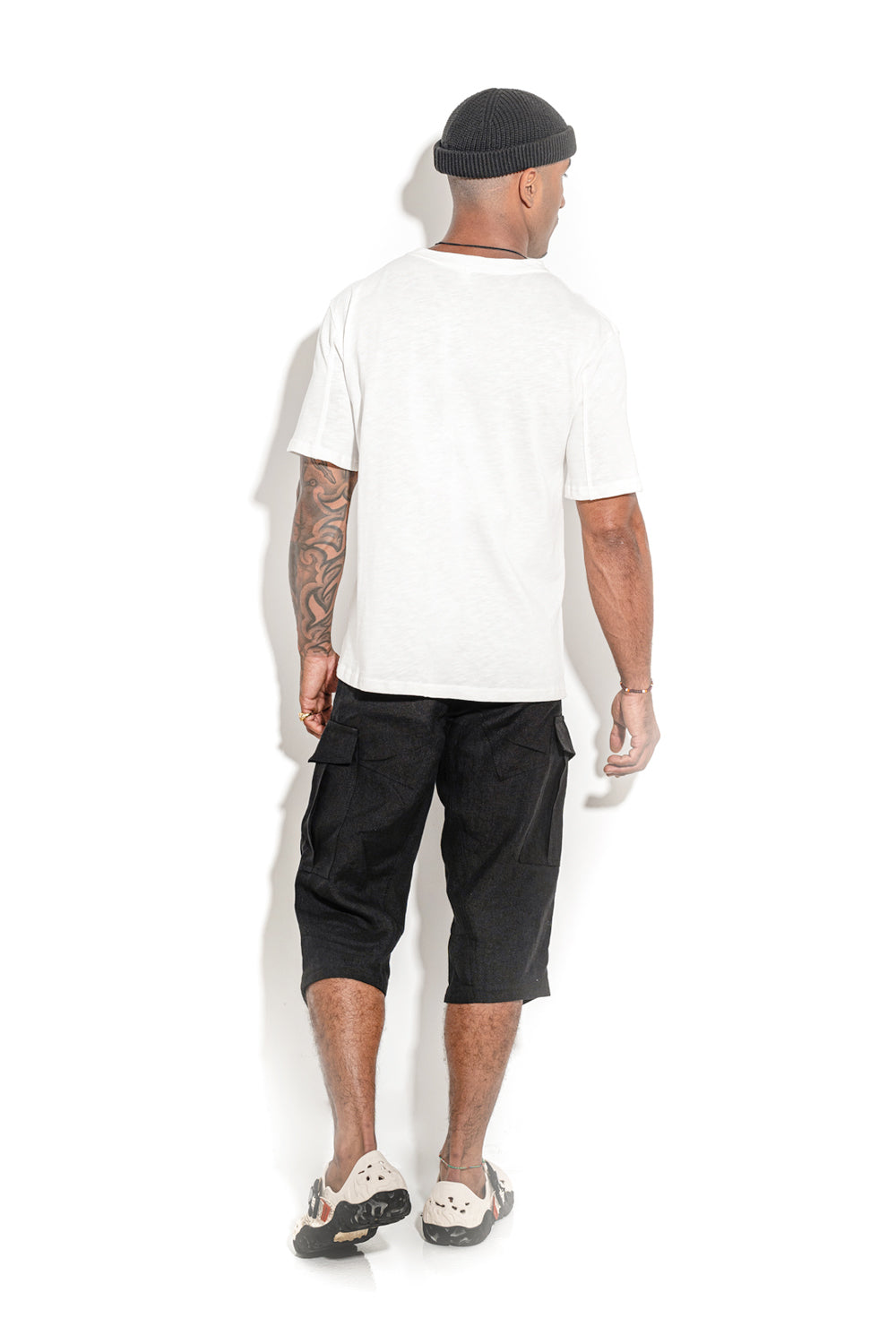 Natural White T-shirt with a geometric&nbsp;seam