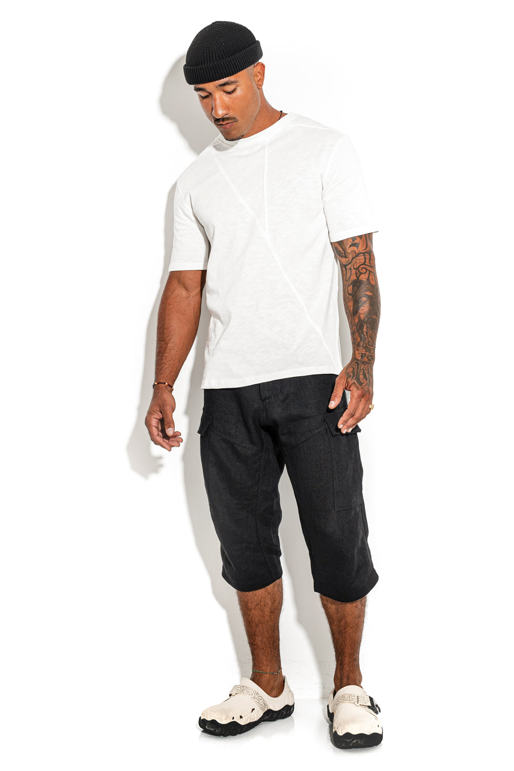 White Front line cotton T-shirt