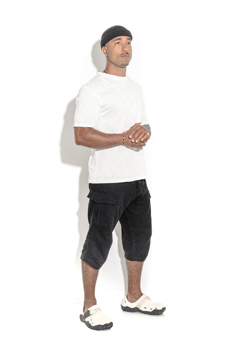 Natural White T-shirt with a geometric&nbsp;seam