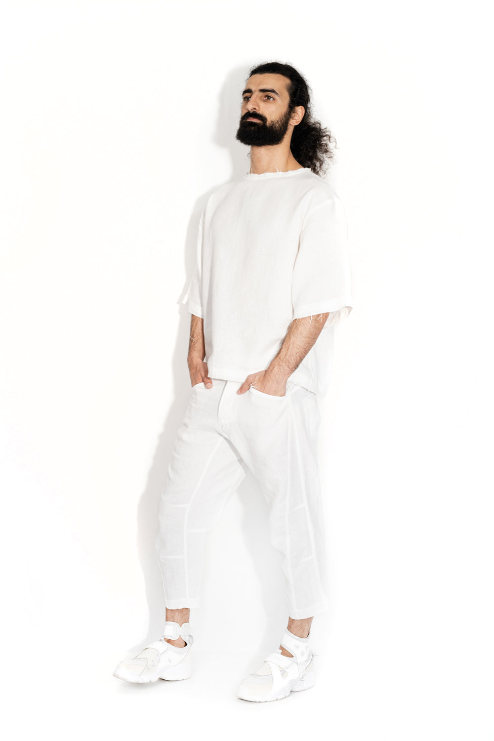 Maxi linen shorts